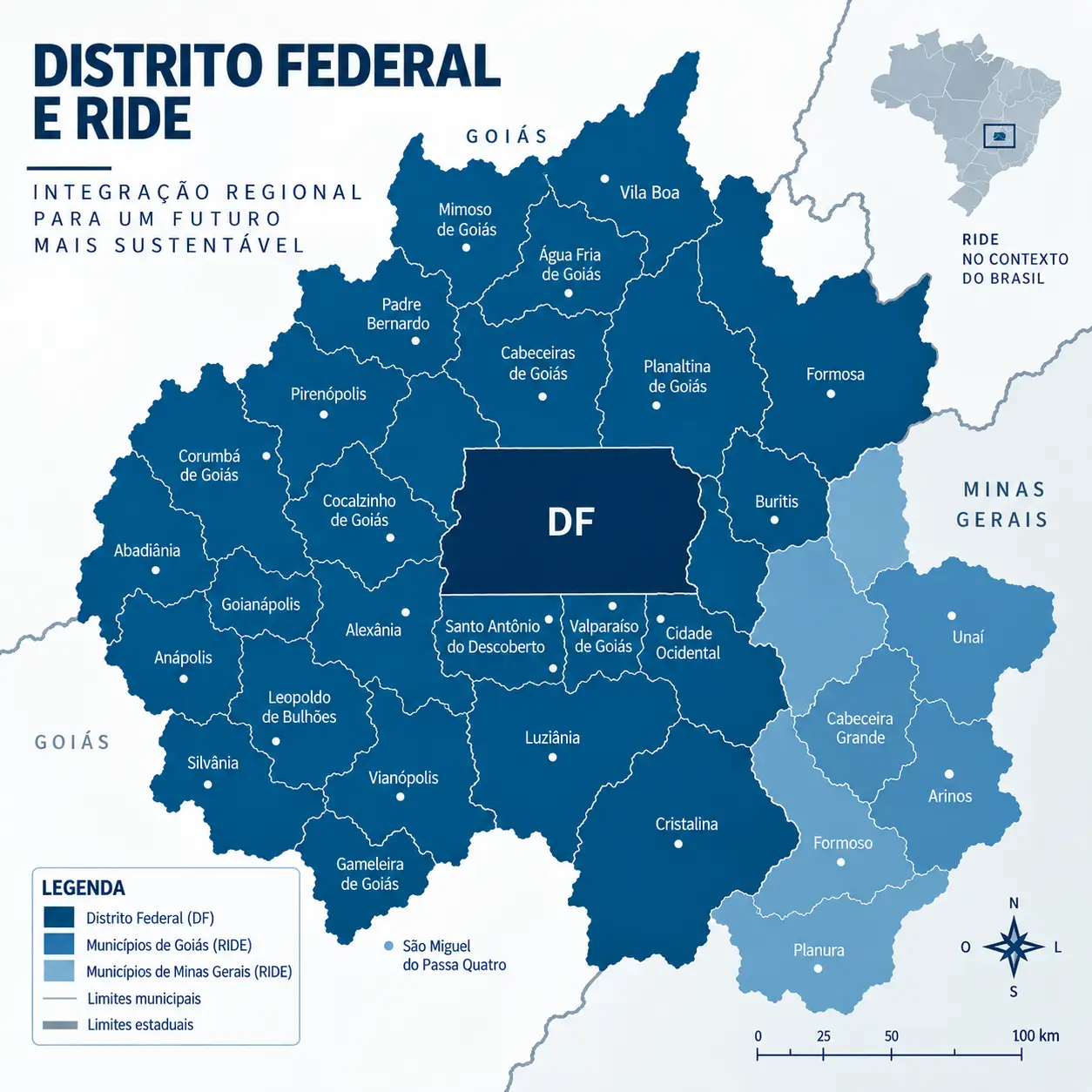 Mapa do DF + RIDE