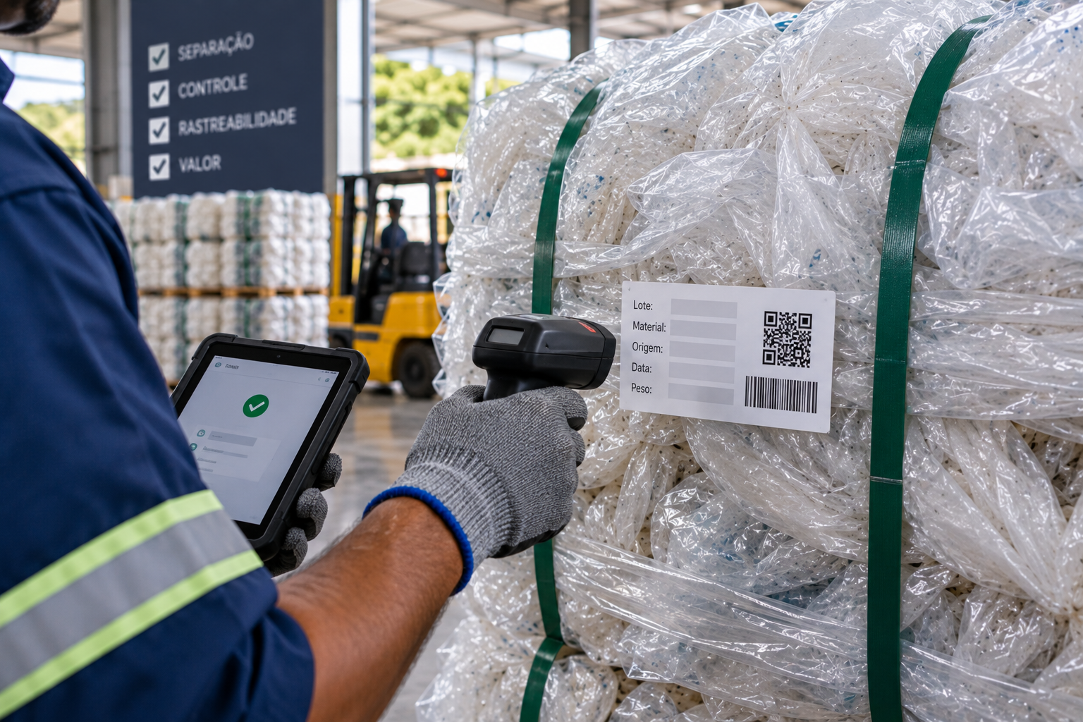 Identificação de lote de PEBDL para rastreabilidade