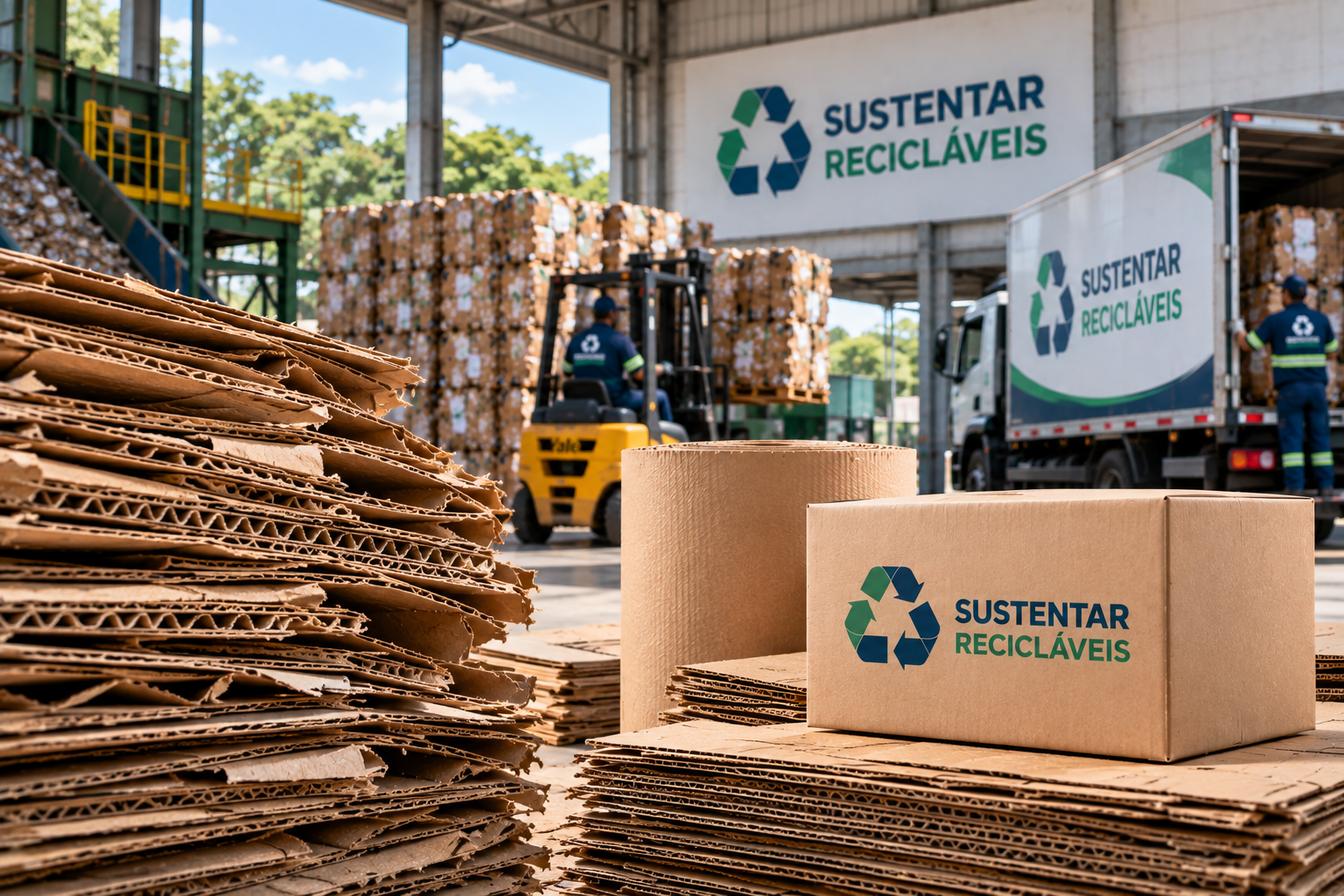 Papelão recuperado para novo ciclo produtivo